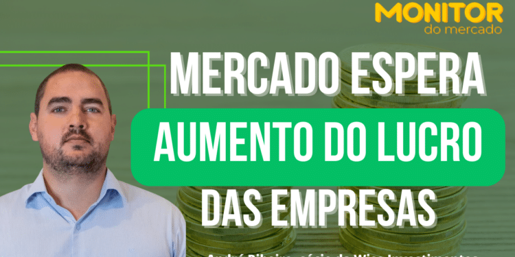 Edição com o assunto do episódio "mercado espera alimento do lucro das empresas" e a foto de André Ribeiro.