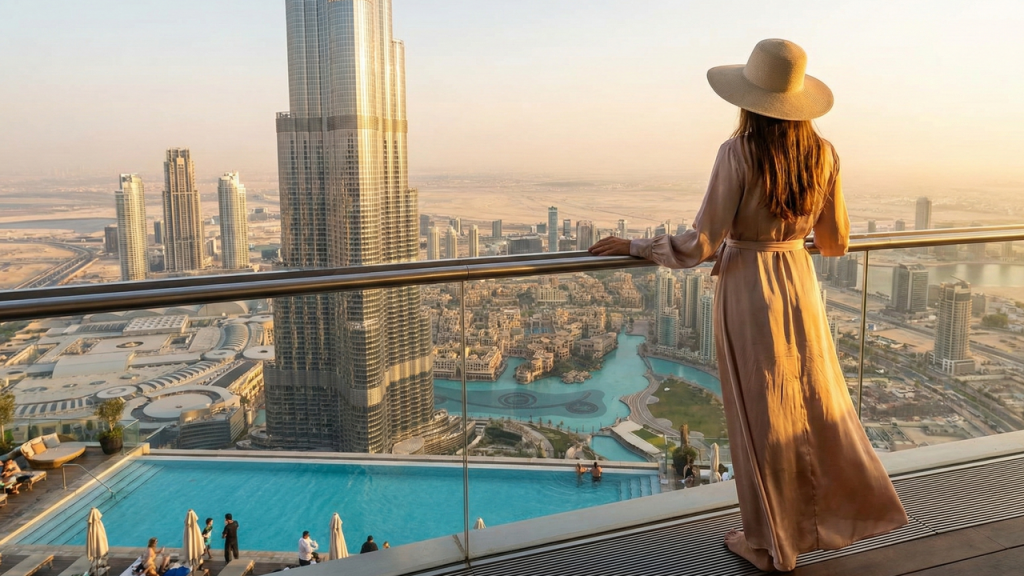 O destino que impressiona com fontes gigantes e arranha-céus