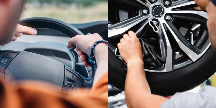 O sinal no volante que indica que seus pneus estão sendo gastos à toa