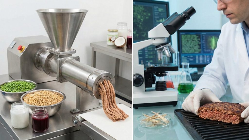 Proteína de ervilha e tecnologia que imita fibras musculares: é assim que a ciência transforma vegetais na carne do futuro que você já encontra