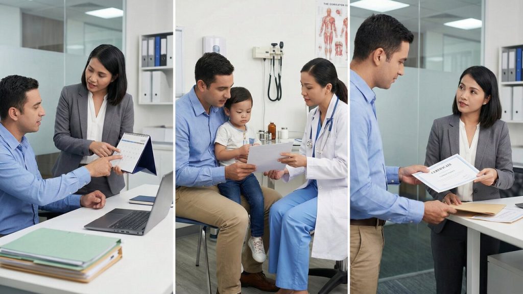 Pais e mães que trabalham precisam conhecer a lei que garante a ausência para levar o filho ao médico