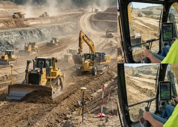 Com milhões de toneladas de terra movidas por máquinas guiadas por GPS, é assim que a engenharia prepara o terreno para grandes obras