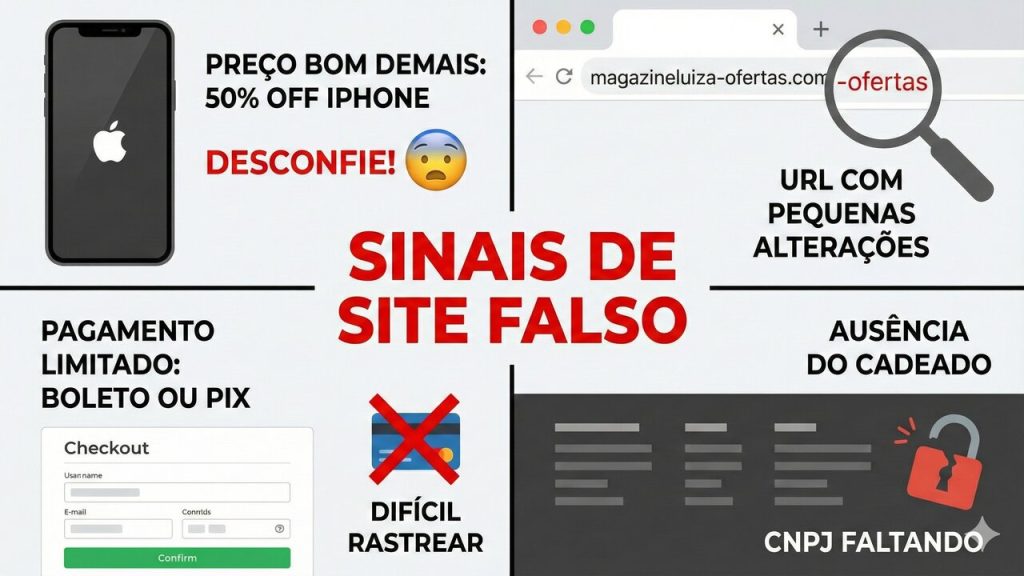Um comunicado de segurança para quem compra online na Casas Bahia sobre o golpe do site falso