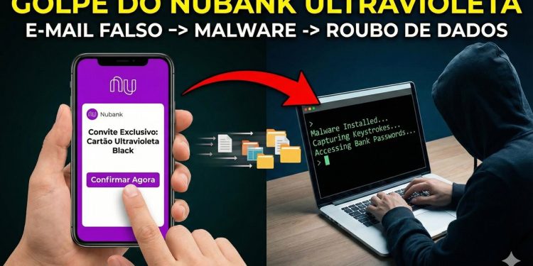 Se você tem conta no Nubank, cuidado com o golpe do convite exclusivo que instala vírus