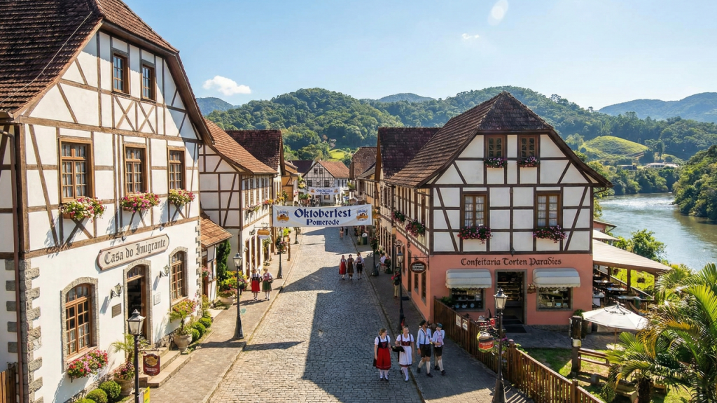 Não é na Alemanha: a cidade brasileira onde 90% da população fala um dialeto europeu e preserva casas enxaimel