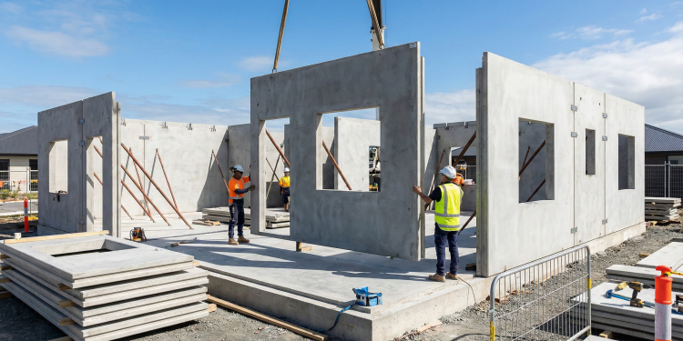 Sistema de "LEGO gigante" usa painéis de concreto de toneladas para montar uma casa inteira em apenas 7 dias, sem vigas, sem pilares e sem entulho