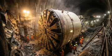 Com 109 metros de comprimento, 50 pistões hidráulicos potentes e 24 horas debaixo da terra, é assim que os tuneis de metro são feitos