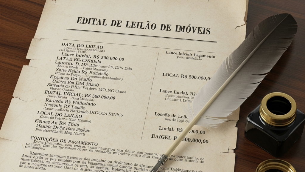 Entenda o edital de leilão de imóveis e evite riscos financeiros e problemas jurídicos antes de investir