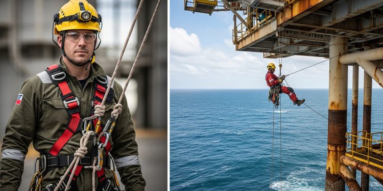 Poucos sabem, mas o especialista em acesso por cordas é um dos cargos mais bem pagos do offshore