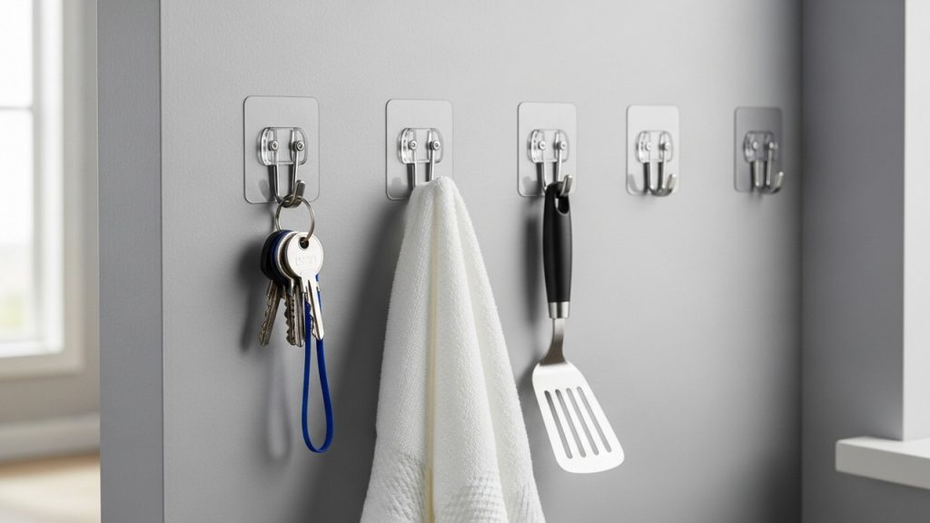 Organizar a casa gastando pouco é possível com ganchos adesivos certos