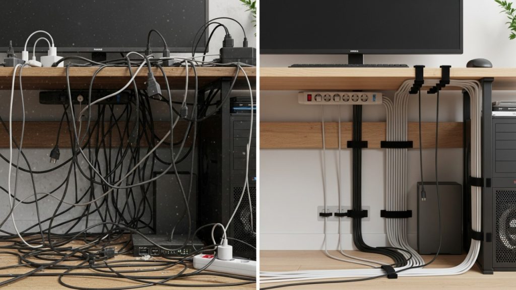 O organizador de cabos barato que protege eletrônicos e elimina o caos dos fios