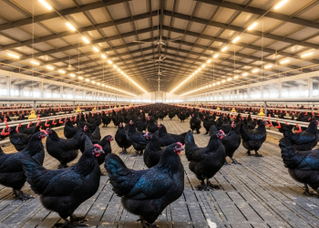 A imensa criação de galinha preta que fornece carne super especial e com muita proteína