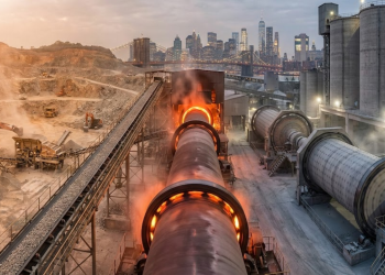 Com fornos a 1.450 °C e a moagem de rochas, é assim que a indústria transforma calcário no pó cinza que ergue nossas cidades