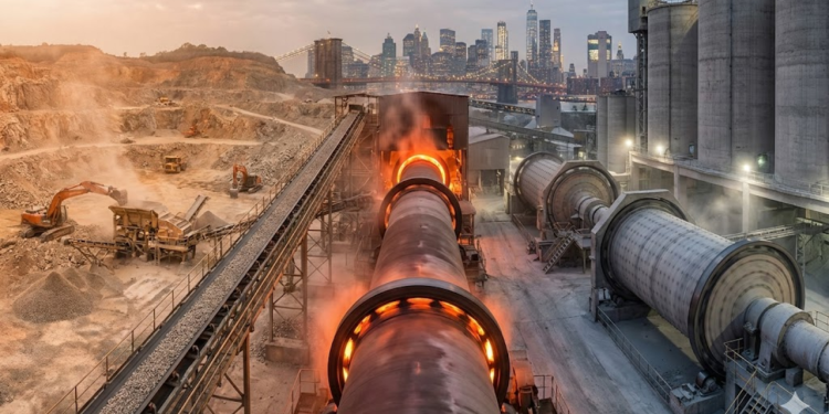 Com fornos a 1.450 °C e a moagem de rochas, é assim que a indústria transforma calcário no pó cinza que ergue nossas cidades