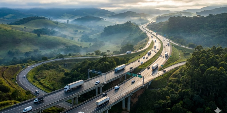 Representação visual da Rodovia Fernão Dias