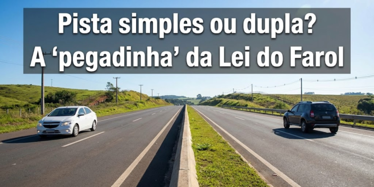 Pista simples ou dupla? A "pegadinha" da Lei do Farol que ainda gera multas de R$ 130,16 e pega motoristas desprevenidos que acham que a regra acabou nas rodovias
