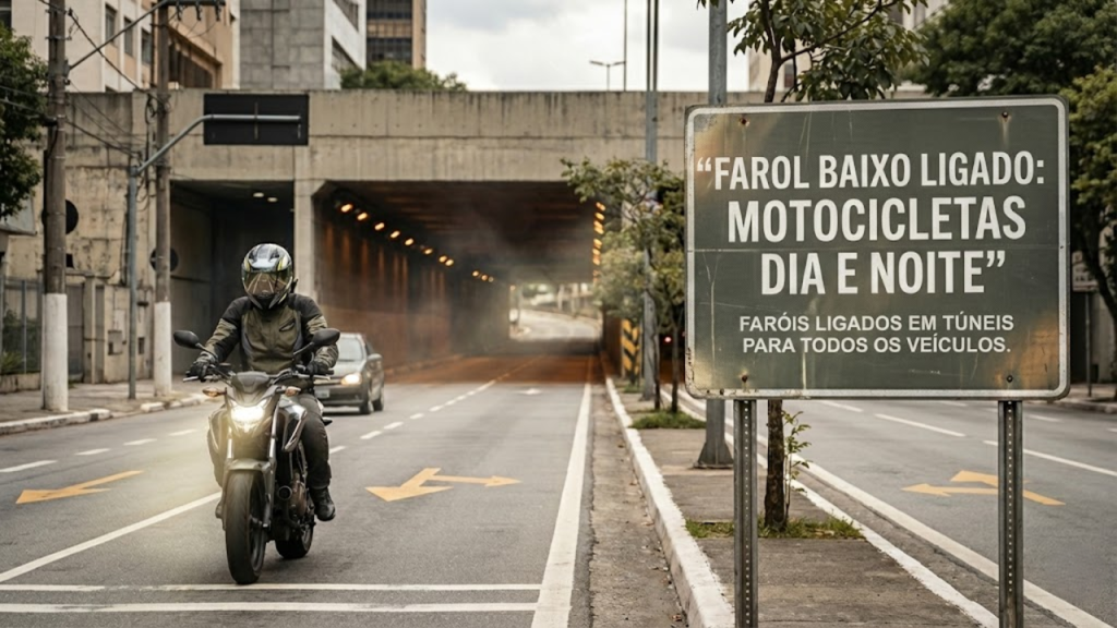 Regra da Lei do Farol em pistas simples e duplas que ainda gera multas para motoristas distraídos 