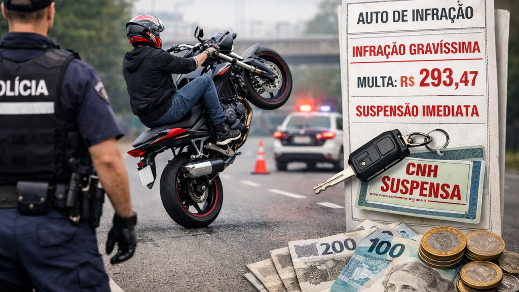 Infrações que mais geram multas para motociclistas e pesam no orçamento do mês