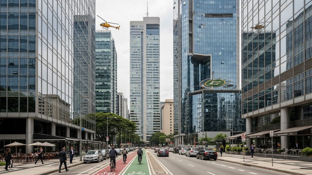 Com arranha-céus espelhados e sedes corporativas, avenida se consolidou como símbolo do poder econômico