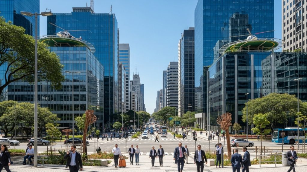 Avenida de São Paulo vira o principal corredor financeiro da cidade; com dezenas de torres corporativas, ela concentra bancos e multinacionais