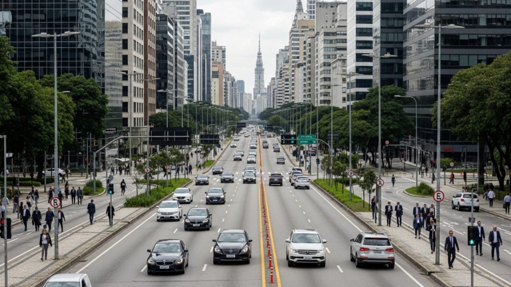 Com arranha-céus espelhados e sedes corporativas, avenida se consolidou como símbolo do poder econômico
