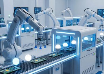 Milhões de diodos minúsculos e um robô de alta precisão: é assim que a engenharia encapsula a luz e produz as lâmpadas LED