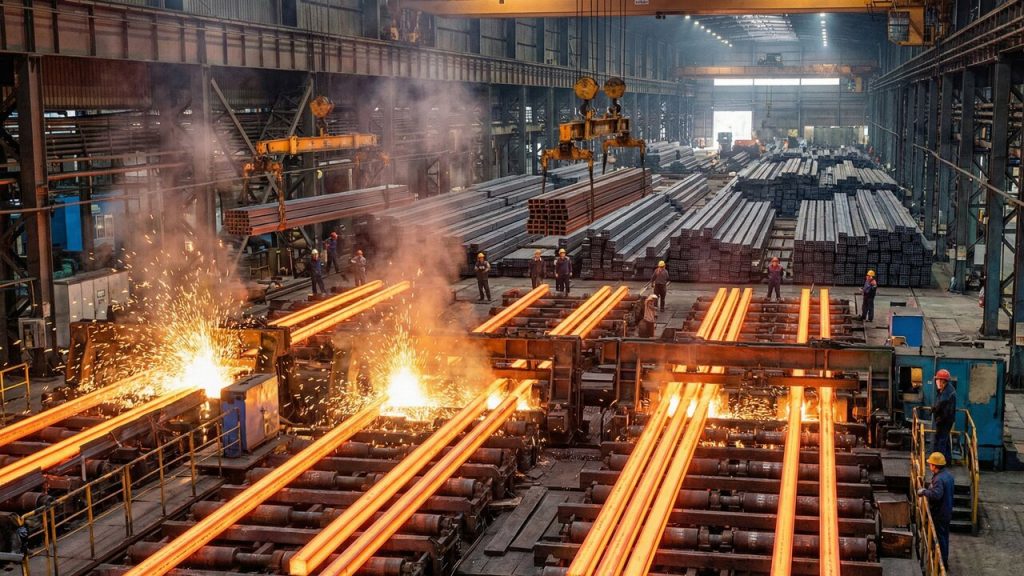 Toneladas de aço a 1.300°C e rolos gigantes: é assim que a siderurgia transforma metal bruto nas vigas que sustentam prédios e pontes