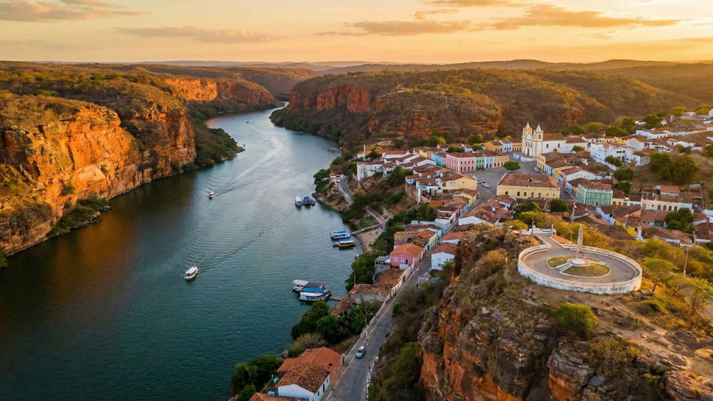 Cidade histórica a 88 metros de altitude encanta com rio, casario colonial e cultura local