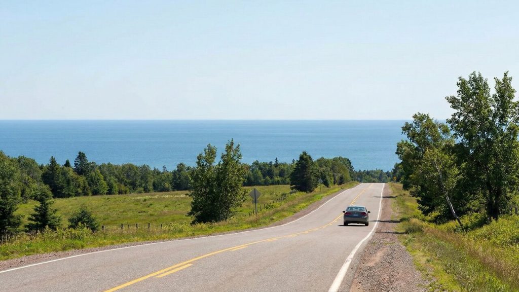A famosa ladeira no Canadá que desafia a gravidade; devido a uma ilusão de ótica, carros em ponto morto parecem subir o morro sem esforço algum