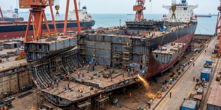 Milhares de toneladas de aço e seções do tamanho de prédios: é assim que a engenharia naval constrói os navios cargueiros gigantes