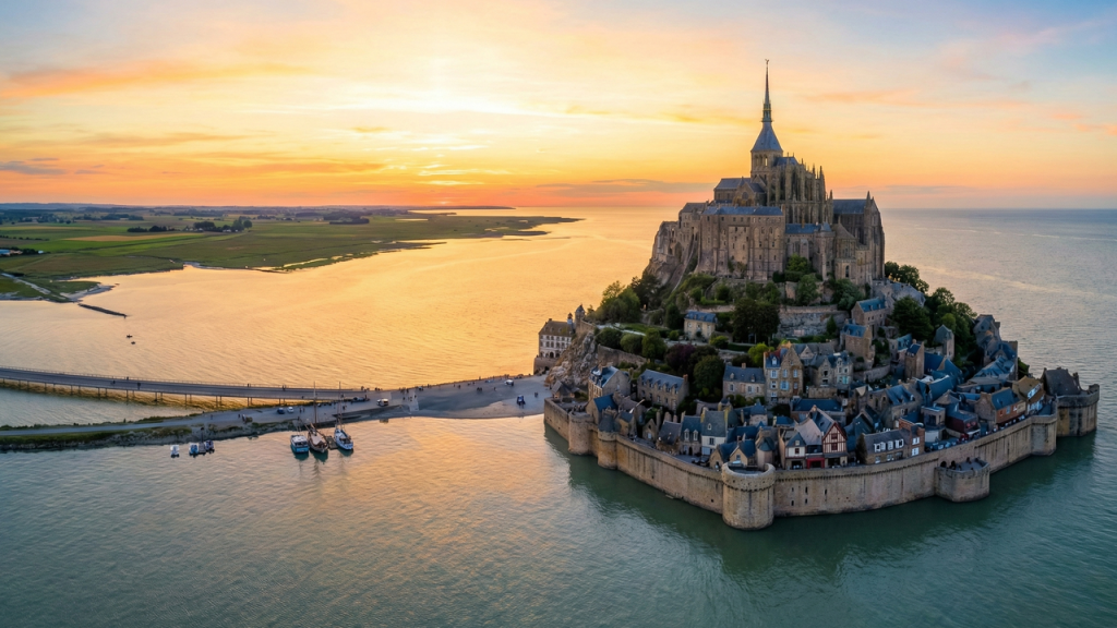 A abadia que vira ilha: o lugar mágico na Europa onde a maré sobe na velocidade de um cavalo a galope