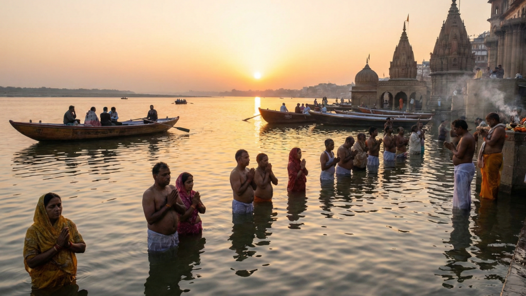 A cidade sagrada e o rio da vida: o lugar onde a vida e a morte convivem publicamente nas escadarias