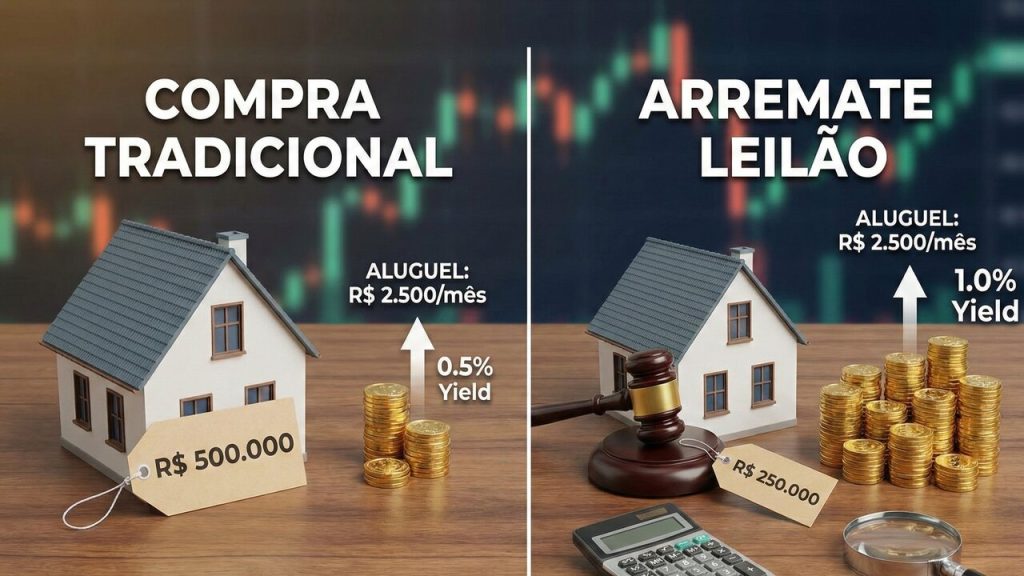 Comprar para alugar: como montar uma carteira de renda passiva com imóveis de leilão