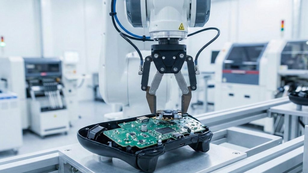 Com sensores que detectam movimentos em milissegundos e botões testados para milhões de cliques, a indústria monta o controle de alta precisão