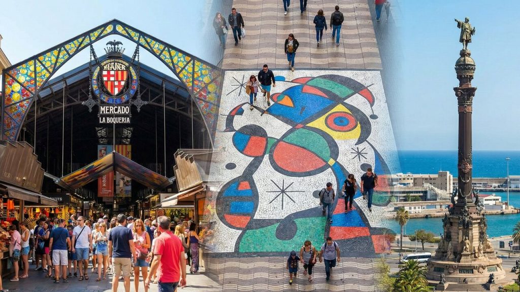 Avenida de 1,2 km vira o coração de Barcelona; com seu calçadão central e mercados, a La Rambla é a rua mais famosa e movimentada da Catalunha