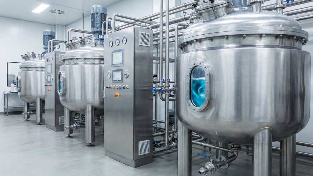 Com tanques de 10 mil litros e mistura de flúor com óleos essenciais, a indústria produz o enxaguante bucal que elimina milhões de bactérias