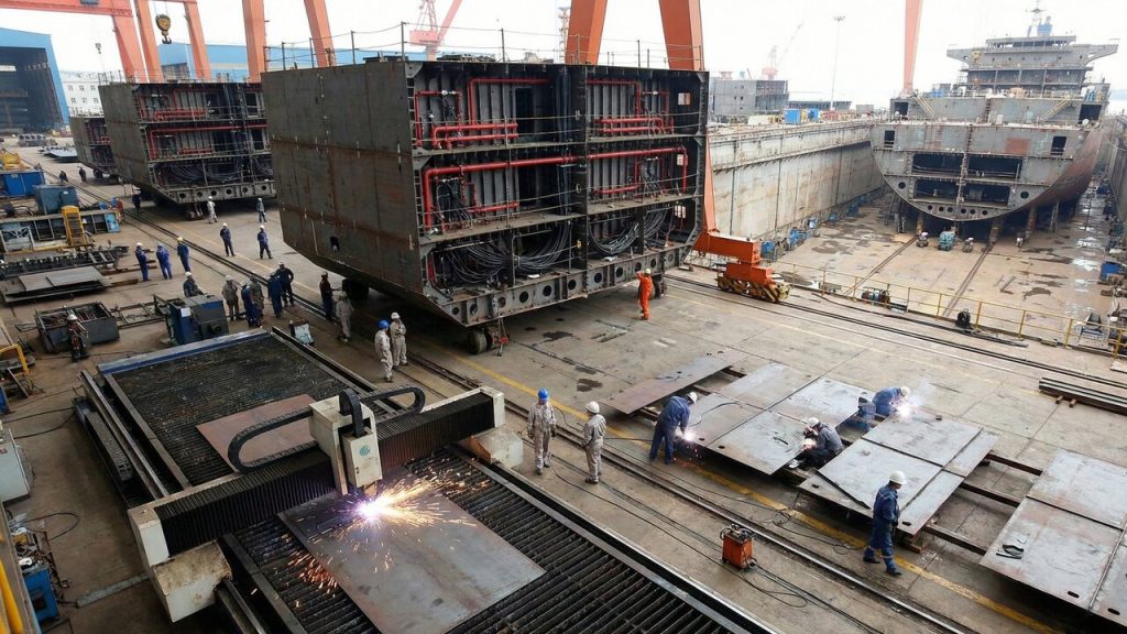 Milhares de toneladas de aço e seções do tamanho de prédios: é assim que a engenharia naval constrói os navios cargueiros gigantes