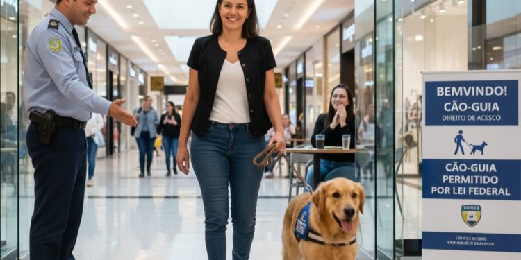 Comunicado para donos de restaurantes e lojas sobre a lei do cão-guia que prevê multa