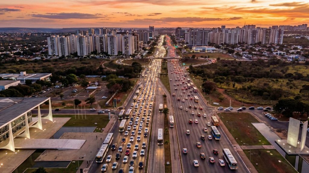 Via expressa de Brasília ganha fama por suas faixas exclusivas; com 12 km, ela é a principal artéria de ligação para milhares de trabalhadores