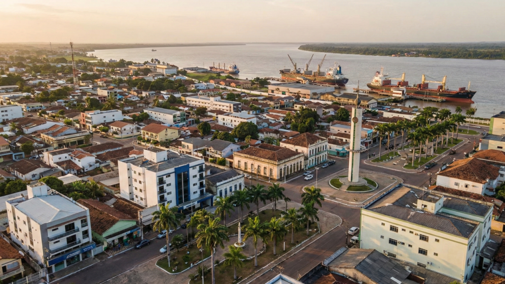 Cidade amazônica a apenas 5 metros de altitude se consolida como polo portuário estratégico no Norte