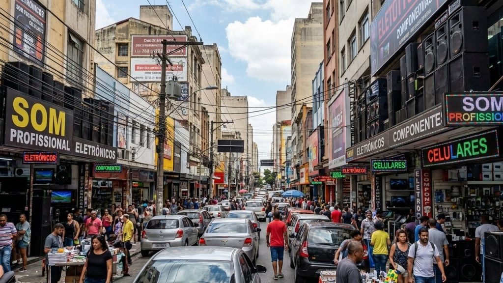 Rua paulistana vira o maior polo de eletrônicos do Brasil; com centenas de lojas, ela é o paraíso para quem busca tecnologia