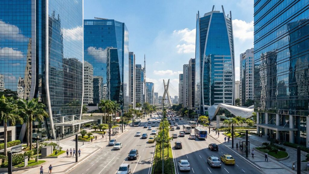 &nbsp;Avenida em SP vira o novo coração financeiro da cidade; com seus arranha-céus espelhados, ela é um ícone da arquitetura corporativa