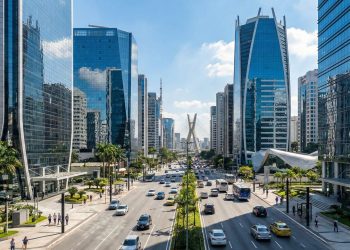 Avenida em SP vira o novo coração financeiro da cidade; com seus arranha-céus espelhados, ela é um ícone da arquitetura corporativa