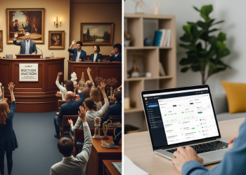 Essas são as diferenças entre leilão presencial e online e como escolher a melhor opção