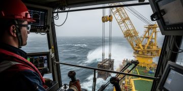 A profissão marítima que paga R$ 14 mil para quem controla máquinas gigantes sob o vento forte do alto mar