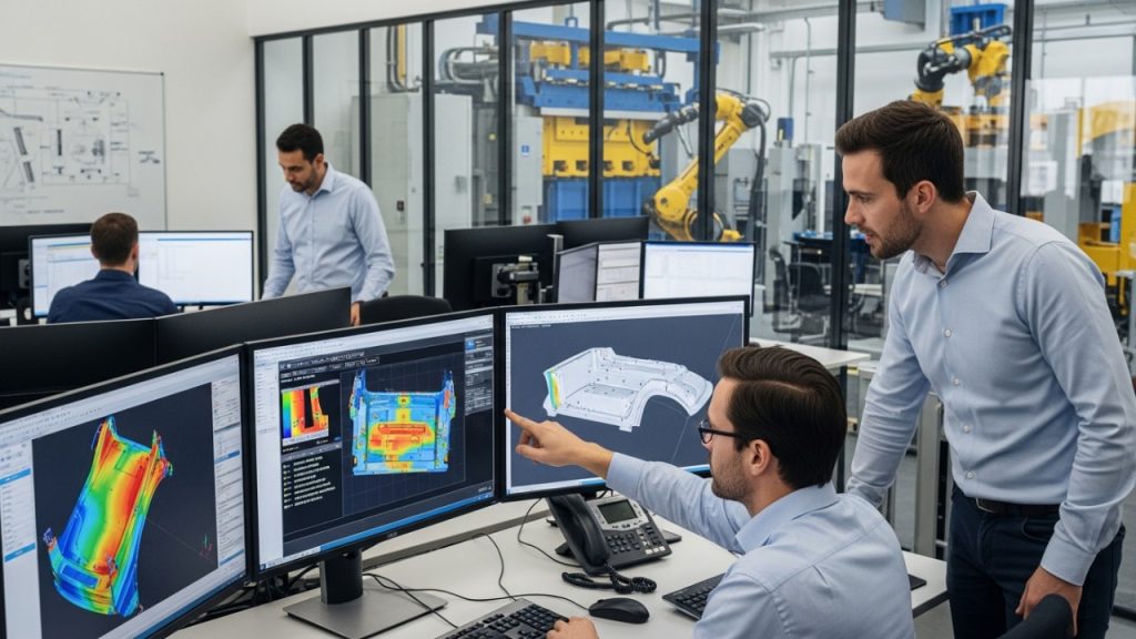 Com prensagem hidráulica de milhares de toneladas, chapas de aço ganham a forma das carrocerias modernas