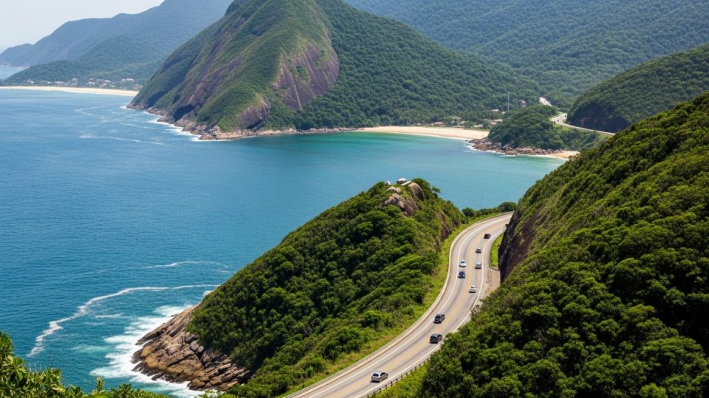 Rodovia costeira ganha fama pelas praias ao longo do trajeto