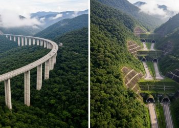 Com túneis de até 5 km e viadutos suspensos, a rodovia que vence a Serra do Mar é um marco da engenharia nacional