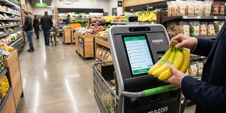 Carrinho inteligente da Amazon automatiza compras e elimina filas nos supermercados
