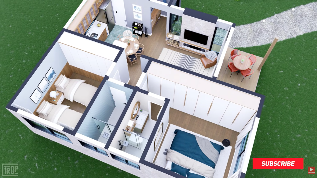 Casa de campo simples e elegante que une conforto, estilo rústico e integração com a natureza